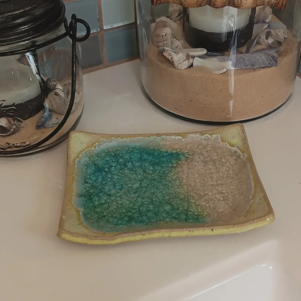 Pottery soap trinket spoon dish
